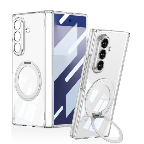 GKK Integrated PC Magnetic Folding Hinge Phone Case with Rotating Holder, For Galaxy Z Fold8 Ultra 5G, For Samsung Galaxy Z Fold7 5G
