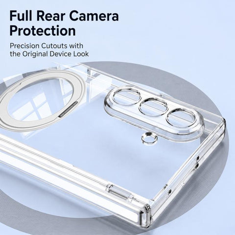 GKK Integrated PC Magnetic Folding Hinge Phone Case with Rotating Holder, For Galaxy Z Fold8 Ultra 5G, For Samsung Galaxy Z Fold7 5G