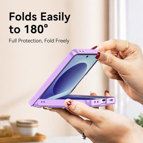 GKK Integrated Ultra-thin Leather Card Slots Phone Case with Ring Holder, For Galaxy Z Flip8 5G, For Samsung Galaxy Z Flip7 5G