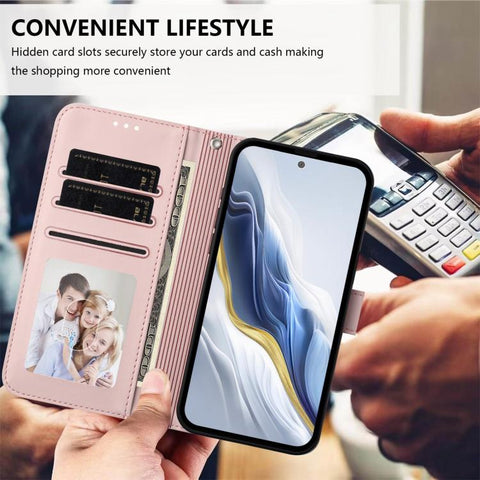 Embossed Heart Cat Leather Phone Case with Hand Strap, For Samsung Galaxy A15 4G / 5G, For Samsung Galaxy A55 5G, For Samsung Galaxy A35 5G, For Samsung Galaxy A25 5G Global