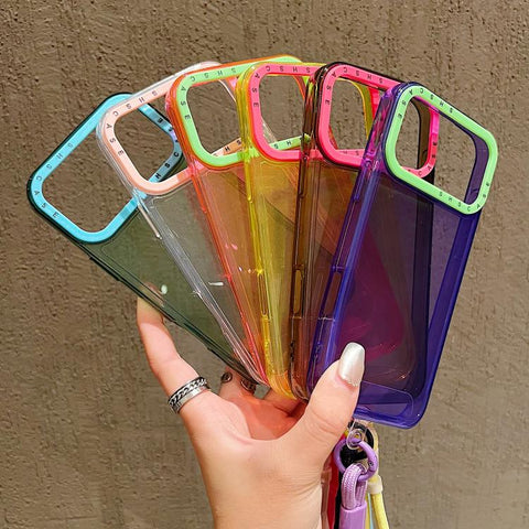 Color Contrast Lens Frame Transparent TPU Phone Case with Lanyard, For iPhone 18 Pro / 17 Pro, For iPhone 18 Pro Max / 17 Pro Max