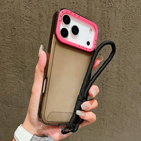 Color Contrast Lens Frame Transparent TPU Phone Case with Lanyard, For iPhone 18 Pro / 17 Pro, For iPhone 18 Pro Max / 17 Pro Max