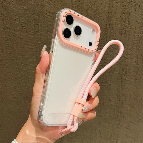 Color Contrast Lens Frame Transparent TPU Phone Case with Lanyard, For iPhone 18 Pro / 17 Pro, For iPhone 18 Pro Max / 17 Pro Max