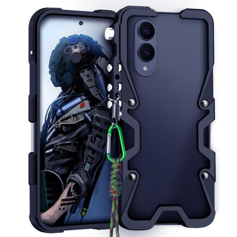 Trigger Design Hollow Metal Frame Phone Case with Lanyard, For Samsung Galaxy S26+ 5G, For Samsung Galaxy S26 Ultra 5G, For Samsung Galaxy S25 FE 5G, For Samsung Galaxy S25 Edge 5G, For Samsung Galaxy S25 5G, For Samsung Galaxy S25+ 5G                 ...