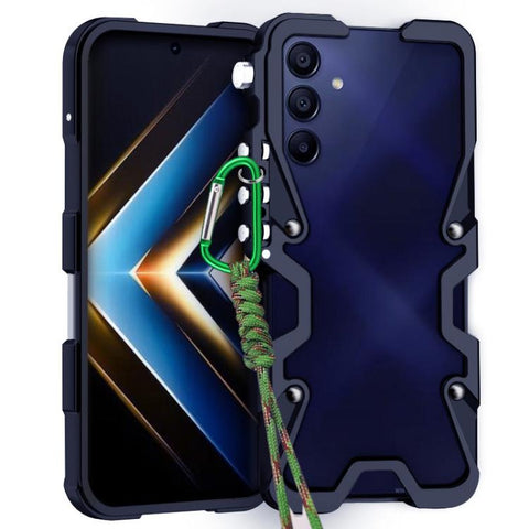 Trigger Design Hollow Metal Frame Phone Case with Lanyard, For Samsung Galaxy S26+ 5G, For Samsung Galaxy S26 Ultra 5G, For Samsung Galaxy S25 FE 5G, For Samsung Galaxy S25 Edge 5G, For Samsung Galaxy S25 5G, For Samsung Galaxy S25+ 5G                 ...