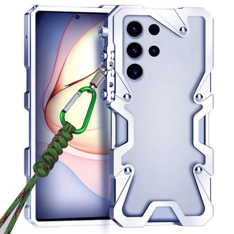 Trigger Design Hollow Metal Frame Phone Case with Lanyard, For Samsung Galaxy S26+ 5G, For Samsung Galaxy S26 Ultra 5G, For Samsung Galaxy S25 FE 5G, For Samsung Galaxy S25 Edge 5G, For Samsung Galaxy S25 5G, For Samsung Galaxy S25+ 5G                 ...