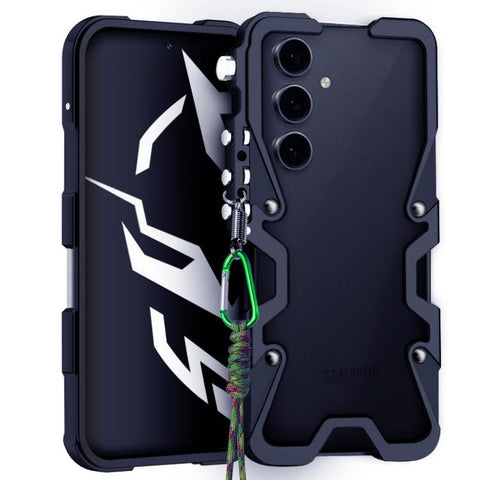 Trigger Design Hollow Metal Frame Phone Case with Lanyard, For Samsung Galaxy S26+ 5G, For Samsung Galaxy S26 Ultra 5G, For Samsung Galaxy S25 FE 5G, For Samsung Galaxy S25 Edge 5G, For Samsung Galaxy S25 5G, For Samsung Galaxy S25+ 5G                 ...