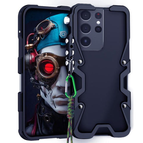 Trigger Design Hollow Metal Frame Phone Case with Lanyard, For Samsung Galaxy S26+ 5G, For Samsung Galaxy S26 Ultra 5G, For Samsung Galaxy S25 FE 5G, For Samsung Galaxy S25 Edge 5G, For Samsung Galaxy S25 5G, For Samsung Galaxy S25+ 5G                 ...
