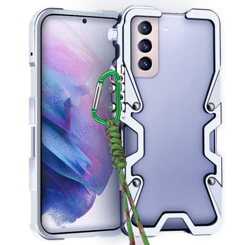 Trigger Design Hollow Metal Frame Phone Case with Lanyard, For Samsung Galaxy S26+ 5G, For Samsung Galaxy S26 Ultra 5G, For Samsung Galaxy S25 FE 5G, For Samsung Galaxy S25 Edge 5G, For Samsung Galaxy S25 5G, For Samsung Galaxy S25+ 5G                 ...