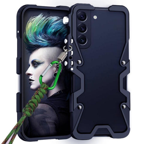 Trigger Design Hollow Metal Frame Phone Case with Lanyard, For Samsung Galaxy S26+ 5G, For Samsung Galaxy S26 Ultra 5G, For Samsung Galaxy S25 FE 5G, For Samsung Galaxy S25 Edge 5G, For Samsung Galaxy S25 5G, For Samsung Galaxy S25+ 5G                 ...