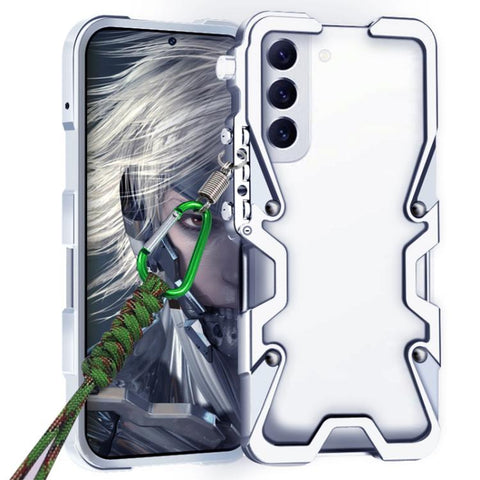 Trigger Design Hollow Metal Frame Phone Case with Lanyard, For Samsung Galaxy S26+ 5G, For Samsung Galaxy S26 Ultra 5G, For Samsung Galaxy S25 FE 5G, For Samsung Galaxy S25 Edge 5G, For Samsung Galaxy S25 5G, For Samsung Galaxy S25+ 5G                 ...