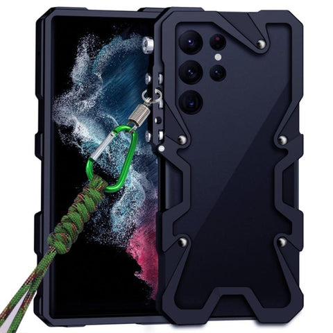 Trigger Design Hollow Metal Frame Phone Case with Lanyard, For Samsung Galaxy S26+ 5G, For Samsung Galaxy S26 Ultra 5G, For Samsung Galaxy S25 FE 5G, For Samsung Galaxy S25 Edge 5G, For Samsung Galaxy S25 5G, For Samsung Galaxy S25+ 5G                 ...