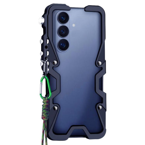 Trigger Design Hollow Metal Frame Phone Case with Lanyard, For Samsung Galaxy S26+ 5G, For Samsung Galaxy S26 Ultra 5G, For Samsung Galaxy S25 FE 5G, For Samsung Galaxy S25 Edge 5G, For Samsung Galaxy S25 5G, For Samsung Galaxy S25+ 5G                 ...