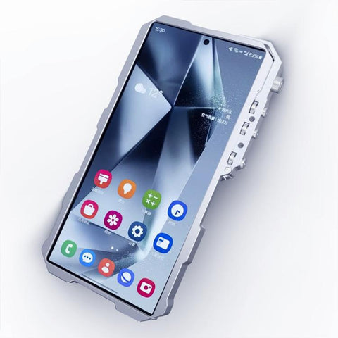 Trigger Design Hollow Metal Frame Phone Case with Lanyard, For Samsung Galaxy S26+ 5G, For Samsung Galaxy S26 Ultra 5G, For Samsung Galaxy S25 FE 5G, For Samsung Galaxy S25 Edge 5G, For Samsung Galaxy S25 5G, For Samsung Galaxy S25+ 5G                 ...