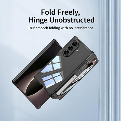 GKK Integrated Airbag Hinge Full Coverage Phone Case with Holder / Pen Box, Not Included Pen, For Galaxy Z Fold8 Ultra 5G, For Samsung Galaxy Z Fold7 5G