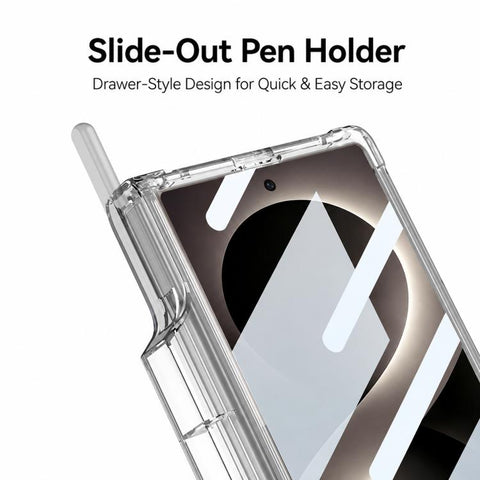 GKK Integrated Airbag Hinge Full Coverage Phone Case with Holder / Pen Box, Not Included Pen, For Galaxy Z Fold8 Ultra 5G, For Samsung Galaxy Z Fold7 5G