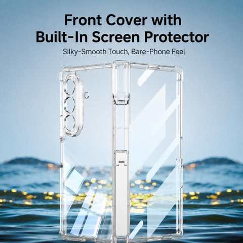 GKK Integrated Airbag Hinge Full Coverage Phone Case with Holder / Pen Box, Not Included Pen, For Galaxy Z Fold8 Ultra 5G, For Samsung Galaxy Z Fold7 5G