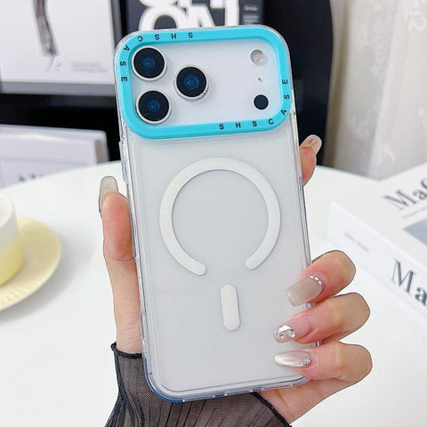 Color Contrast Lens Frame Transparent TPU Magnetic Phone Case, For iPhone 18 Pro / 17 Pro, For iPhone 18 Pro Max / 17 Pro Max