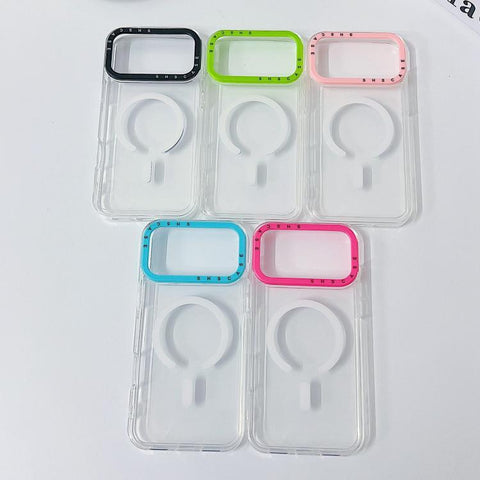 Color Contrast Lens Frame Transparent TPU Magnetic Phone Case, For iPhone 18 Pro / 17 Pro, For iPhone 18 Pro Max / 17 Pro Max