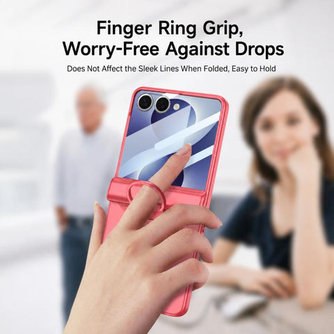GKK Integrated Magnetic Folding Full Cover Phone Case with D-Cross Ring, For Galaxy Z Flip8 5G, For Samsung Galaxy Z Flip7 5G