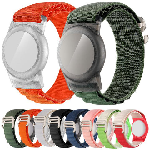 xDfind Silver Buckle Loop Nylon Band Style Anti-lost Tracker Protective Cover, For AirTag 2nd Gen / AirTag 1st Gen