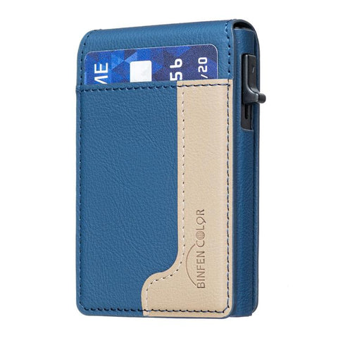 BFK28 Colorblock MagSafe Magnetic Leather Card Bag