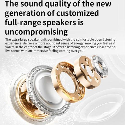 Q108 Digital Display Open Ear Clip Bluetooth 6.1 Wireless Earphones