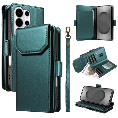 Multi Card Wallet Leather Phone Case with Strap, For Galaxy S27 Ultra 5G, For Galaxy S27 Pro 5G, For Galaxy S27+ 5G, For Galaxy S26 FE 5G, For Galaxy S26 Edge 5G, For Galaxy S26 Ultra 5G, For Galaxy S26 5G