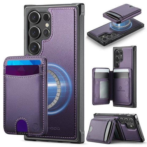 JEEHOOD J10 Flip Card Bag MagSafe Split RFID Leather Phone Case, For Samsung Galaxy S24 FE 5G, For Samsung Galaxy S24 Ultra 5G, For Samsung Galaxy S24+ 5G, For Samsung Galaxy S24 5G, For Samsung Galaxy S23 FE 5G, For Samsung Galaxy S23 Ultra 5G        ...