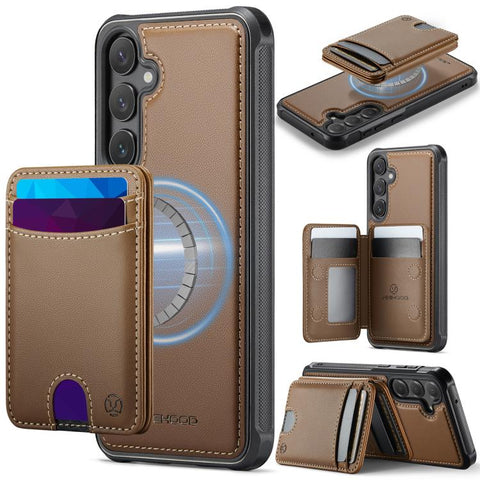 JEEHOOD J10 Flip Card Bag MagSafe Split RFID Leather Phone Case, For Samsung Galaxy S24 FE 5G, For Samsung Galaxy S24 Ultra 5G, For Samsung Galaxy S24+ 5G, For Samsung Galaxy S24 5G, For Samsung Galaxy S23 FE 5G, For Samsung Galaxy S23 Ultra 5G        ...