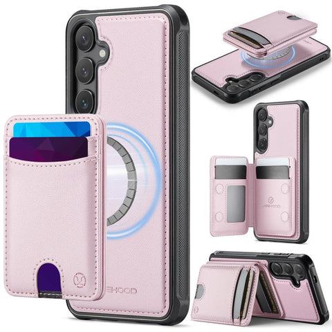 JEEHOOD J10 Flip Card Bag MagSafe Split RFID Leather Phone Case, For Samsung Galaxy S24 FE 5G, For Samsung Galaxy S24 Ultra 5G, For Samsung Galaxy S24+ 5G, For Samsung Galaxy S24 5G, For Samsung Galaxy S23 FE 5G, For Samsung Galaxy S23 Ultra 5G        ...