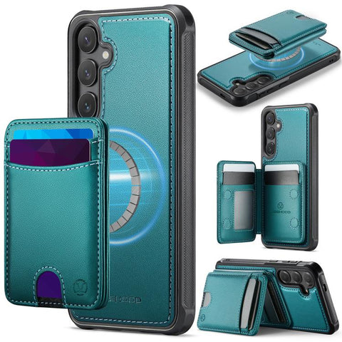 JEEHOOD J10 Flip Card Bag MagSafe Split RFID Leather Phone Case, For Samsung Galaxy S24 FE 5G, For Samsung Galaxy S24 Ultra 5G, For Samsung Galaxy S24+ 5G, For Samsung Galaxy S24 5G, For Samsung Galaxy S23 FE 5G, For Samsung Galaxy S23 Ultra 5G        ...