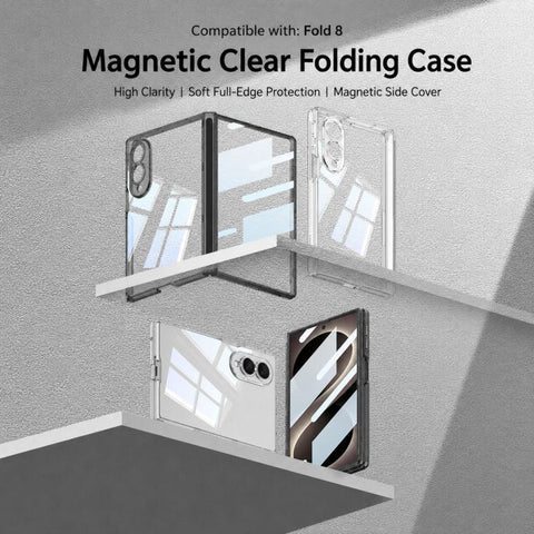 GKK Integrated Magnetic Folding Transparent Phone Case, For Galaxy Z Fold8 5G, For Galaxy Z Flip8 5G, For Samsung Galaxy Z Fold7 5G