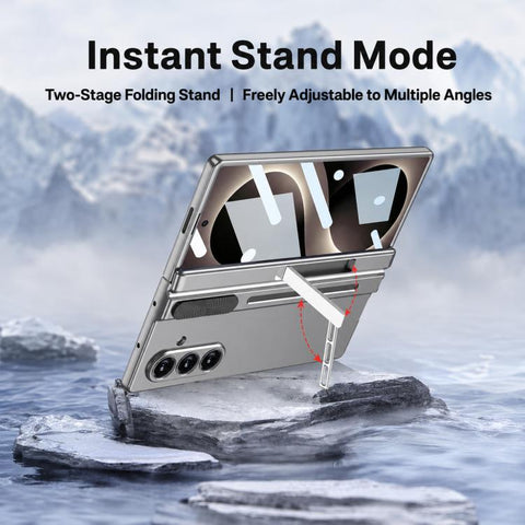 GKK Integrated Magnetic Folding Hinge Adjust Gear Phone Case with Pen Slots & Stylus, For Galaxy Z Fold8 Ultra 5G, For Samsung Galaxy Z Fold7 5G