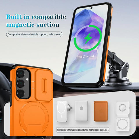 Sliding Camshield MagSafe Holder Phone Case, For Samsung Galaxy A55 5G, For Samsung Galaxy A35 5G, For Samsung Galaxy A25 5G