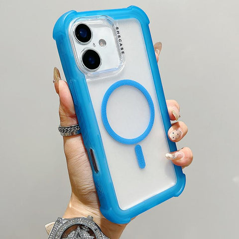 Transparent Matte TPU Hybrid PC 3-in-1 MagSafe Phone Case, For iPhone 18 Pro / 17 Pro, For iPhone 18 Pro Max / 17 Pro Max, For iPhone 17, For iPhone Air, For iPhone 16 Pro Max, For iPhone 16 Pro, For iPhone 16 Plus, For iPhone 16