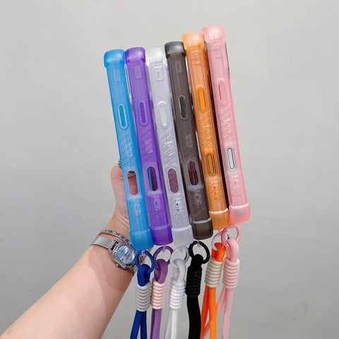 Transparent Matte TPU Hybrid PC 3-in-1 MagSafe Phone Case with Wrist Strap, For iPhone 15 Pro Max, For iPhone 15 Pro, For iPhone 15 Plus, For iPhone 15, For iPhone 14 Plus, For iPhone 14, For iPhone 14 Pro, For iPhone 14 Pro Max