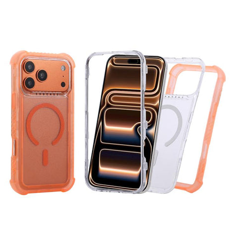Transparent Matte TPU Hybrid PC 3-in-1 MagSafe Phone Case with Wrist Strap, For iPhone 18 Pro / 17 Pro, For iPhone 18 Pro Max / 17 Pro Max, For iPhone 17, For iPhone Air, For iPhone 16 Pro Max, For iPhone 16 Pro, For iPhone 16 Plus, For iPhone 16