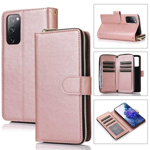Zipper Wallet Bag Horizontal Flip PU Leather Case with Holder & 9 Card Slots & Wallet & Lanyard & Photo Frame, For Samsung Galaxy S20 FE 5G