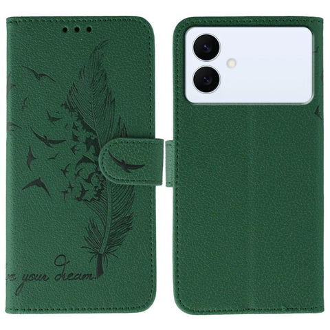 Feather Pattern Litchi Texture Leather Phone Case, For Samsung Galaxy S26 Edge 5G