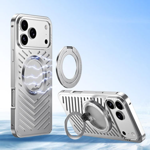 Cooling MagSafe Magnetic Holder Metal Phone Case, For iPhone 18 Pro / 17 Pro, For iPhone 18 Pro Max / 17 Pro Max, For iPhone 17