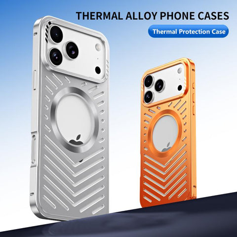 Cooling MagSafe Magnetic Holder Metal Phone Case, For iPhone 18 Pro / 17 Pro, For iPhone 18 Pro Max / 17 Pro Max, For iPhone 17