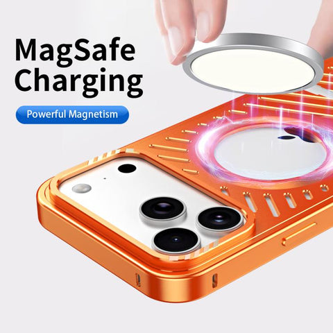 Cooling MagSafe Magnetic Holder Metal Phone Case, For iPhone 18 Pro / 17 Pro, For iPhone 18 Pro Max / 17 Pro Max, For iPhone 17