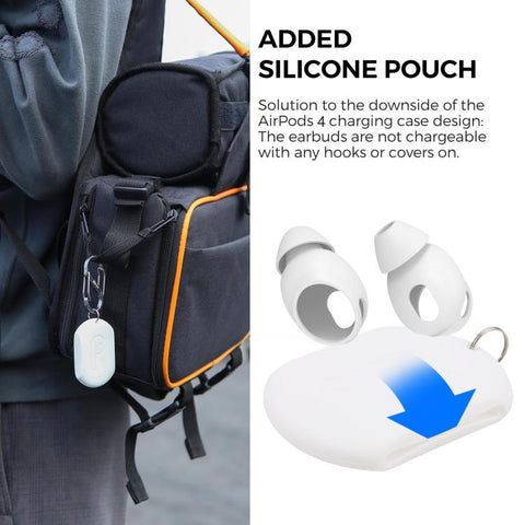 XDcase 3 Pairs Silicone Cover Ear Caps with Storage Case & Carabiner, For AirPods 5 / 4