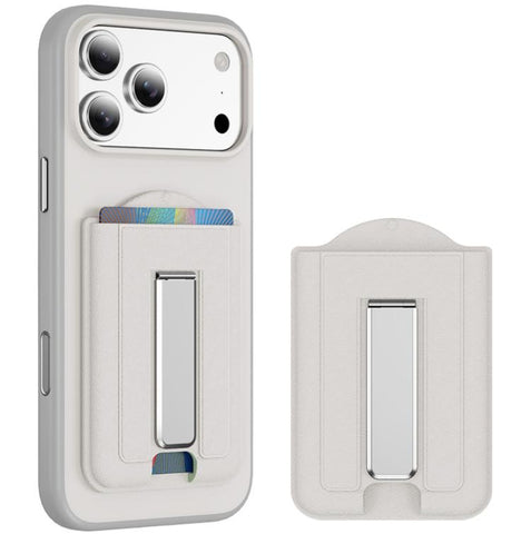 Leather Texture MagSafe Magnetic Folding Stand Phone Card Slots Holder