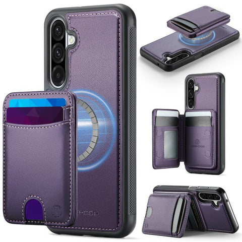 JEEHOOD J10 Flip Card Bag MagSafe Split RFID Leather Phone Case, For Samsung Galaxy A57 5G, For Samsung Galaxy A37 5G, For Galaxy A27 5G, For Samsung Galaxy A17 5G / 4G, For Samsung Galaxy A56 5G, For Samsung Galaxy A26 5G, For Samsung Galaxy A36 5G   ...