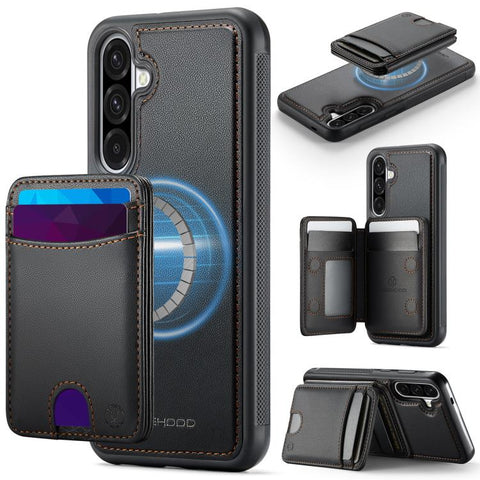 JEEHOOD J10 Flip Card Bag MagSafe Split RFID Leather Phone Case, For Samsung Galaxy A57 5G, For Samsung Galaxy A37 5G, For Galaxy A27 5G, For Samsung Galaxy A17 5G / 4G, For Samsung Galaxy A56 5G, For Samsung Galaxy A26 5G, For Samsung Galaxy A36 5G   ...