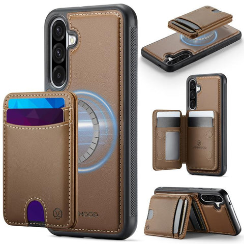 JEEHOOD J10 Flip Card Bag MagSafe Split RFID Leather Phone Case, For Samsung Galaxy A57 5G, For Samsung Galaxy A37 5G, For Galaxy A27 5G, For Samsung Galaxy A17 5G / 4G, For Samsung Galaxy A56 5G, For Samsung Galaxy A26 5G, For Samsung Galaxy A36 5G   ...