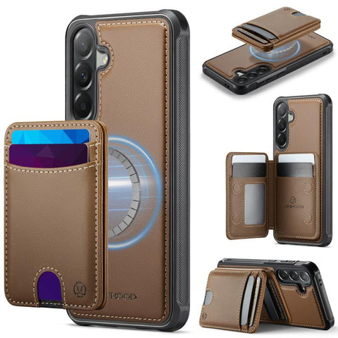 JEEHOOD J10 Flip Card Bag MagSafe Split RFID Leather Phone Case, For Samsung Galaxy A57 5G, For Samsung Galaxy A37 5G, For Galaxy A27 5G, For Samsung Galaxy A17 5G / 4G, For Samsung Galaxy A56 5G, For Samsung Galaxy A26 5G, For Samsung Galaxy A36 5G   ...