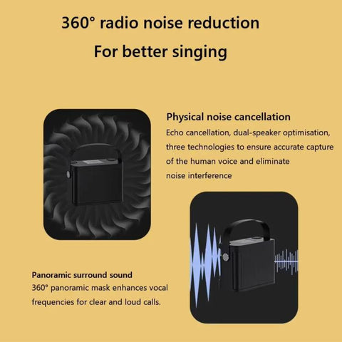 YS-219 Mini Portable Karaoke Wireless Bluetooth Speaker with 2 Microphones